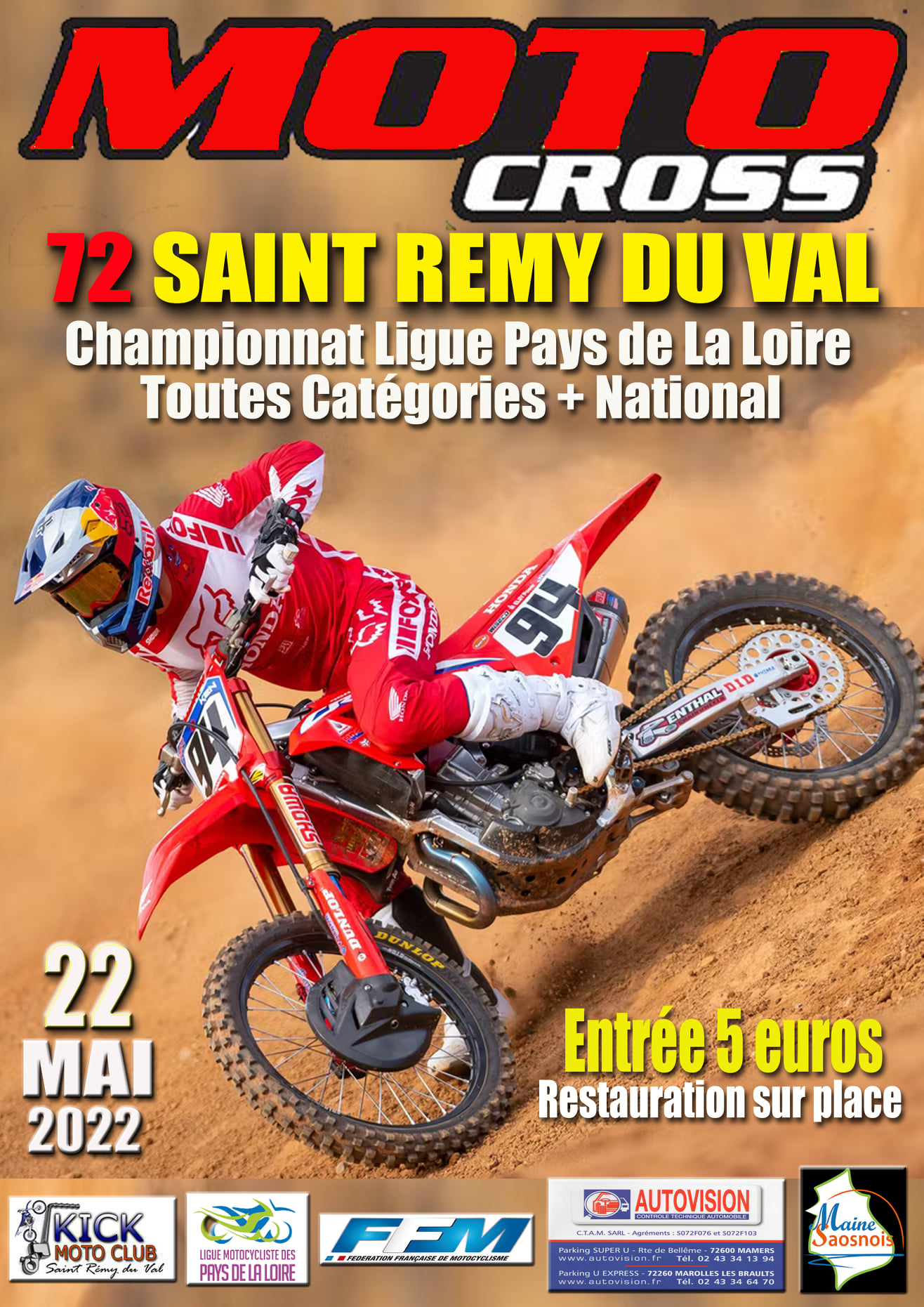 Motocross St Rémy du Val - engagement