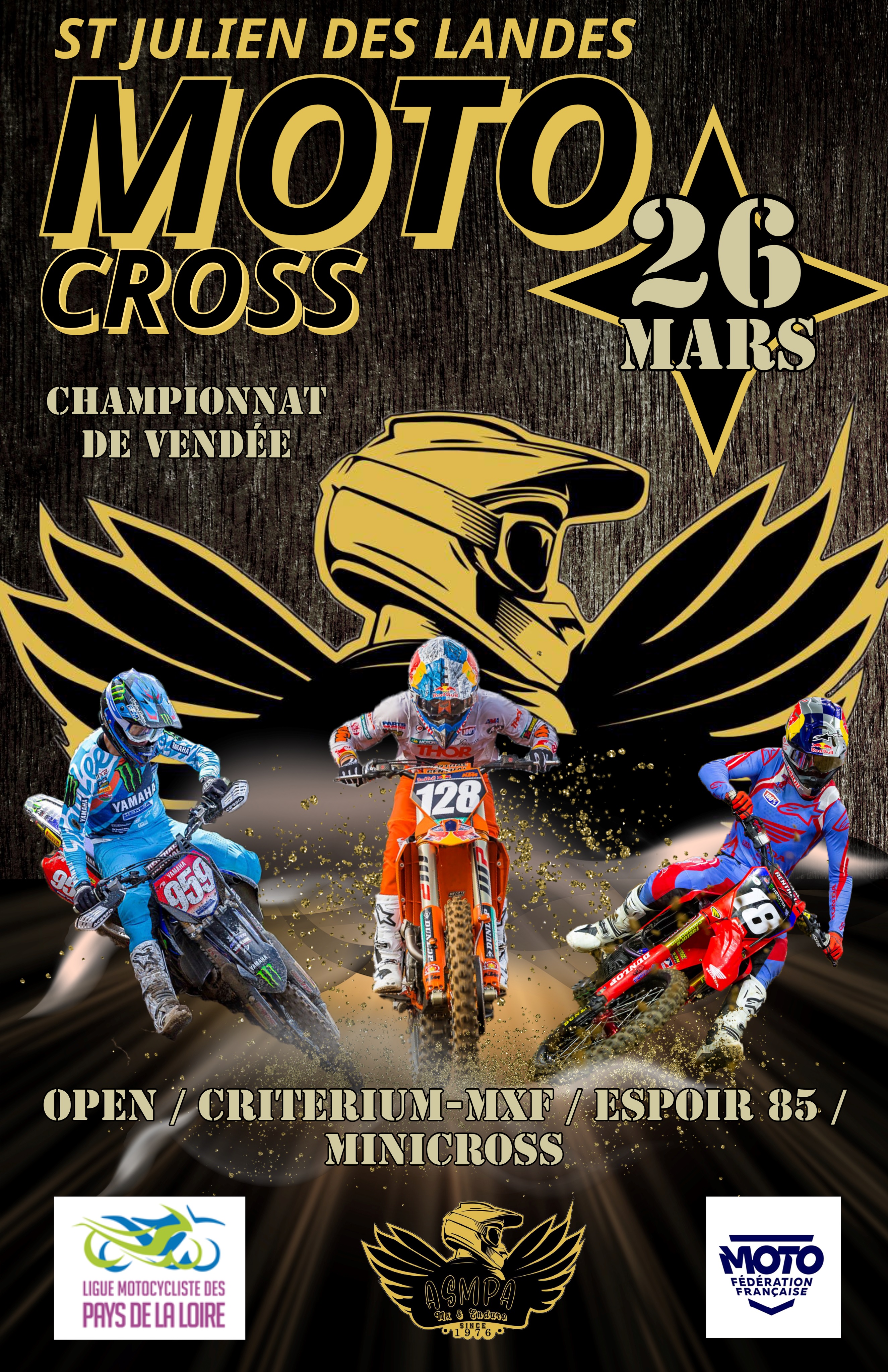 Info Motocross - épreuve St Julien des Landes (85) 26 mars