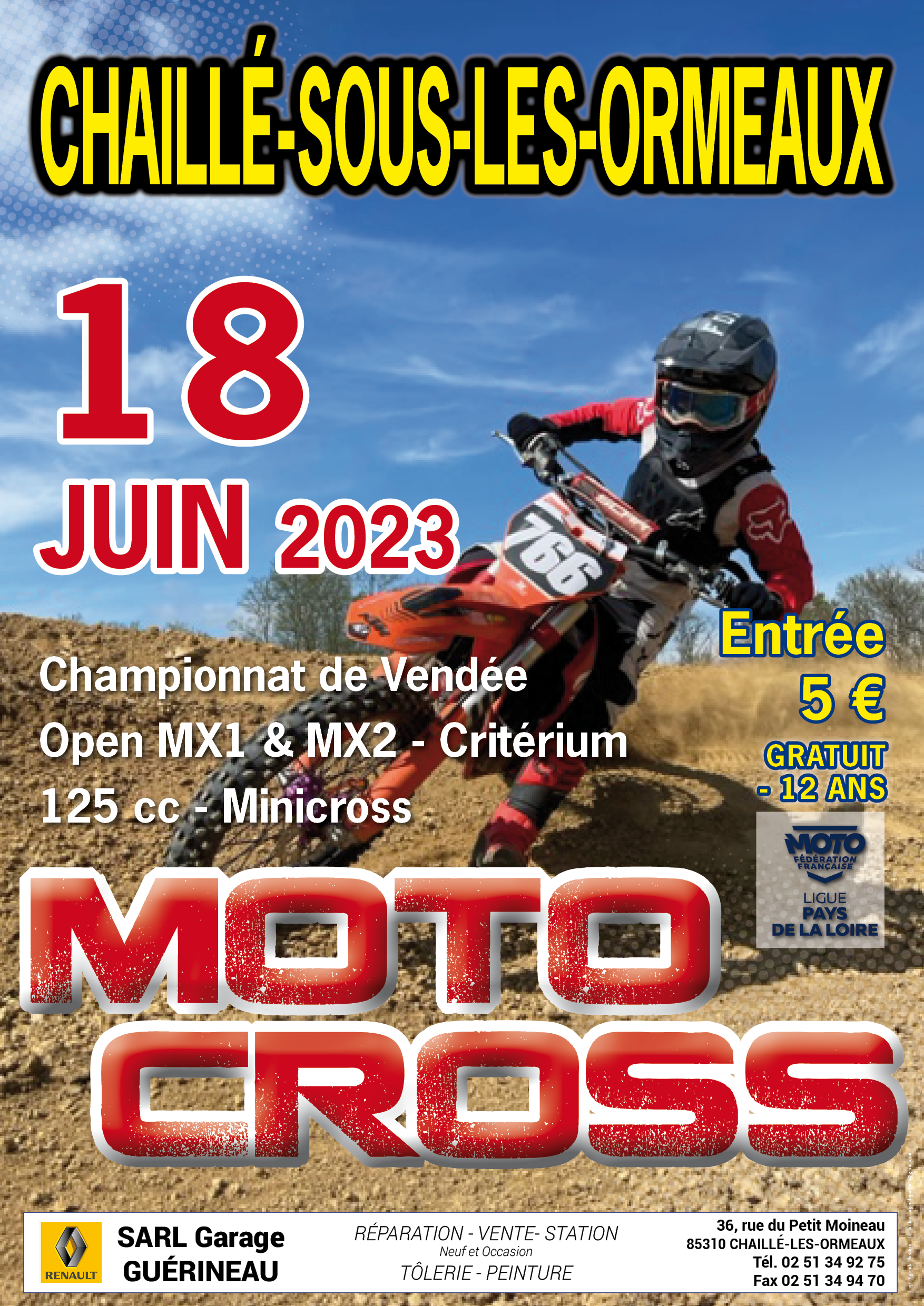 Info Motocross - épreuve Chaillé 18 juin