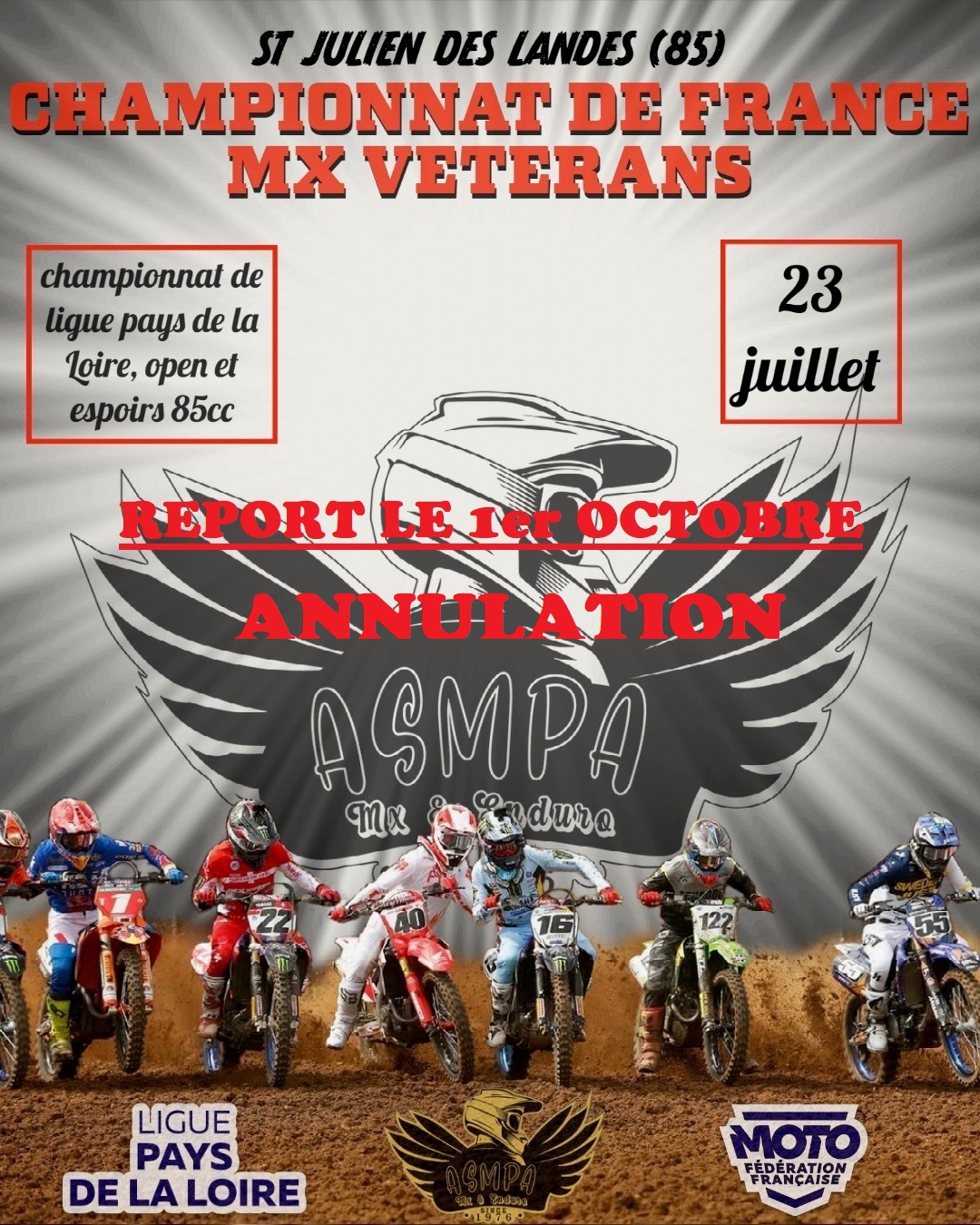 Annulation Motocross- CF Saint Julien des Landes 01/10
