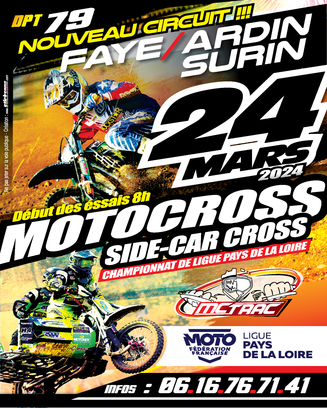 Info MOTOCROSS - épreuve Faye S/Ardin - Surin (79) 24 mars