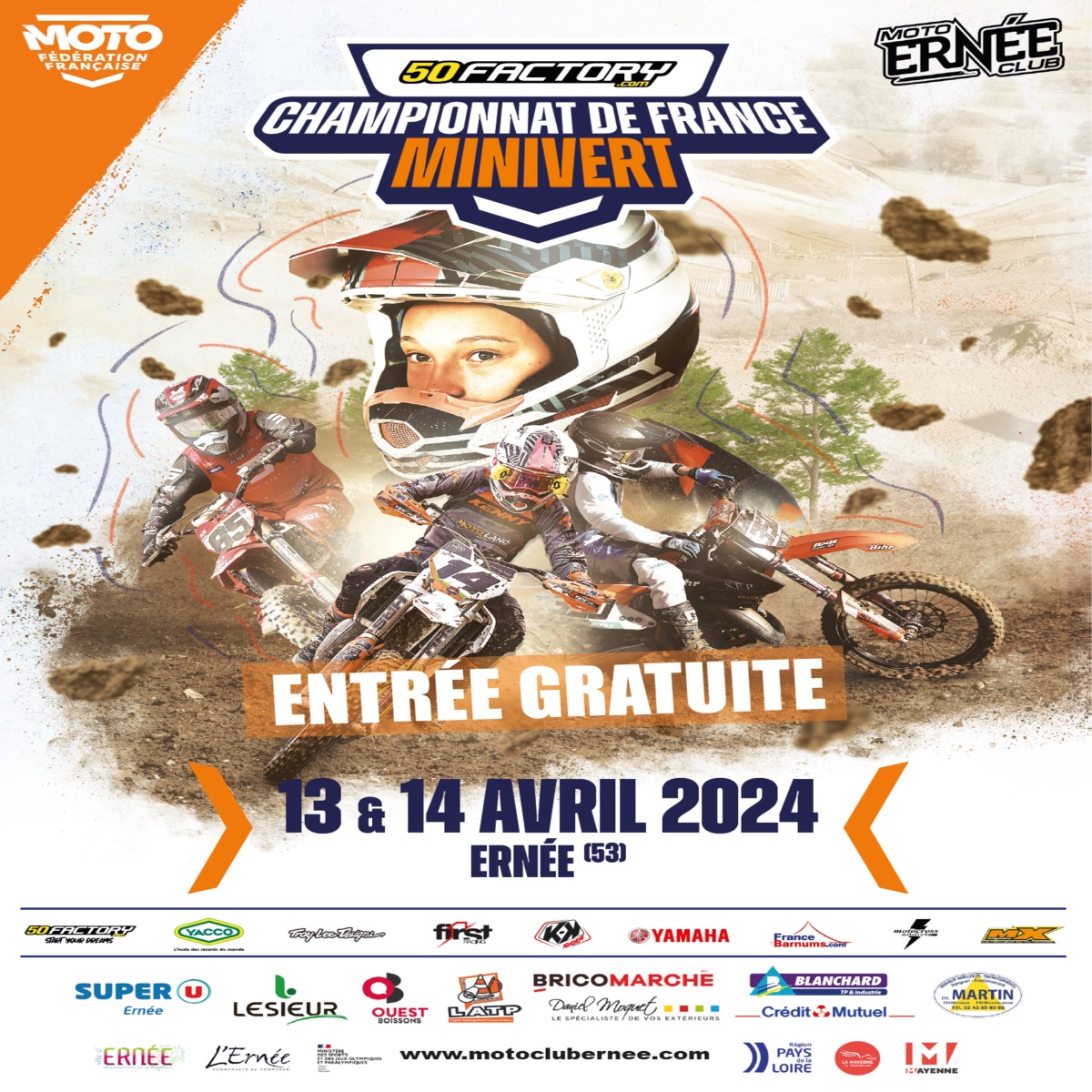 Info Motocross - Minivert Ernée 13 et 14 avril
